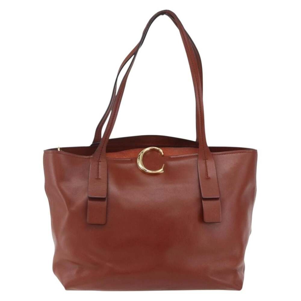 Chloe Leather Tote Bag Brown